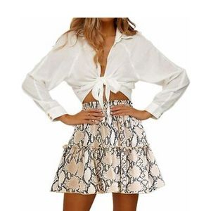 Snake Print Mini Skirt